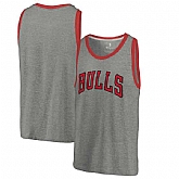 Chicago Bulls Fanatics Branded Wordmark Tri-Blend Tank Top - Heathered Gray